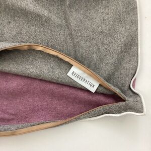 Rejuvenation Reversible Wool Blend Pillow Cover Magenta/Gray 20" Square